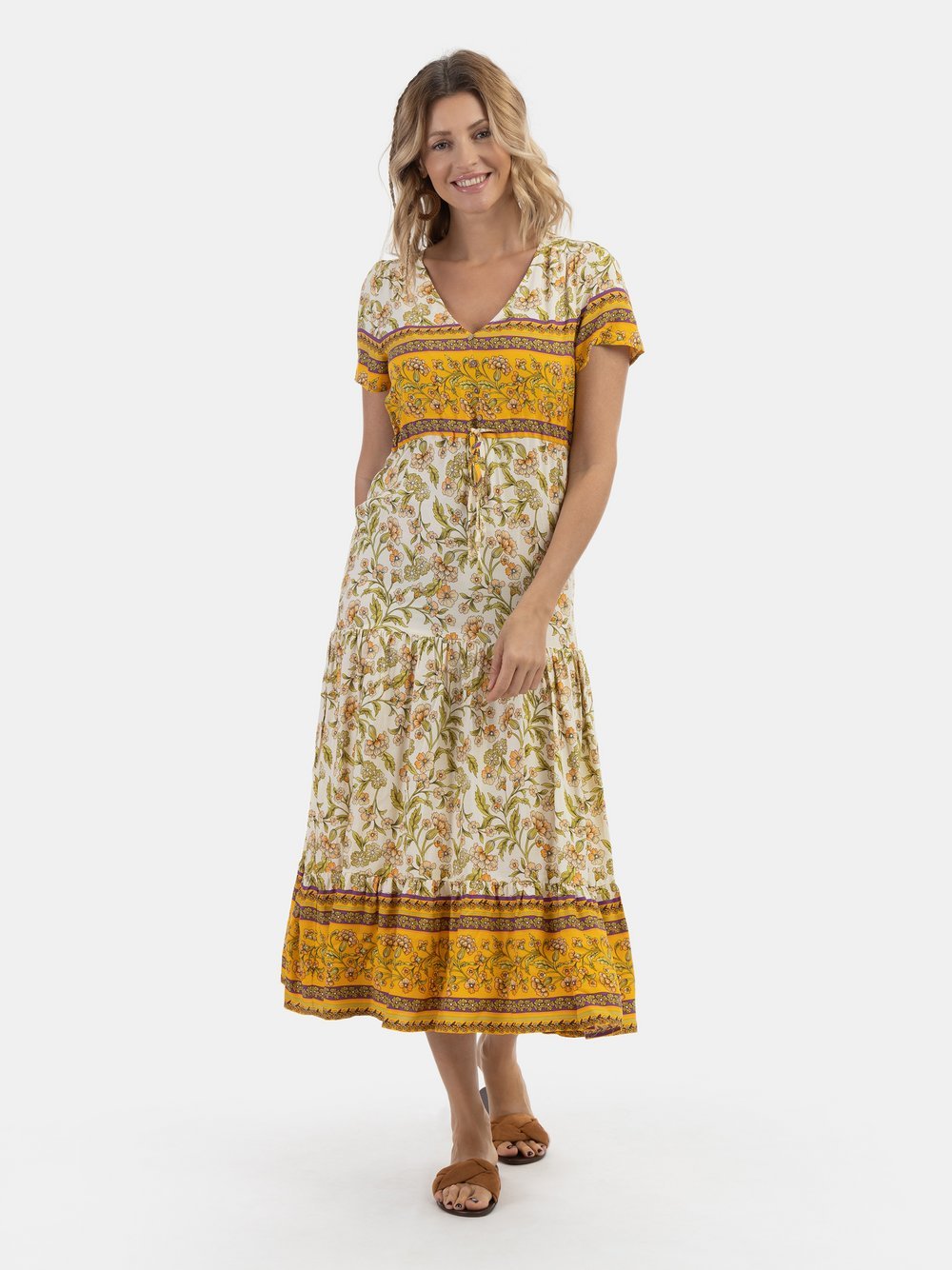 Usha Sommerkleid Damen Viskose gemustert