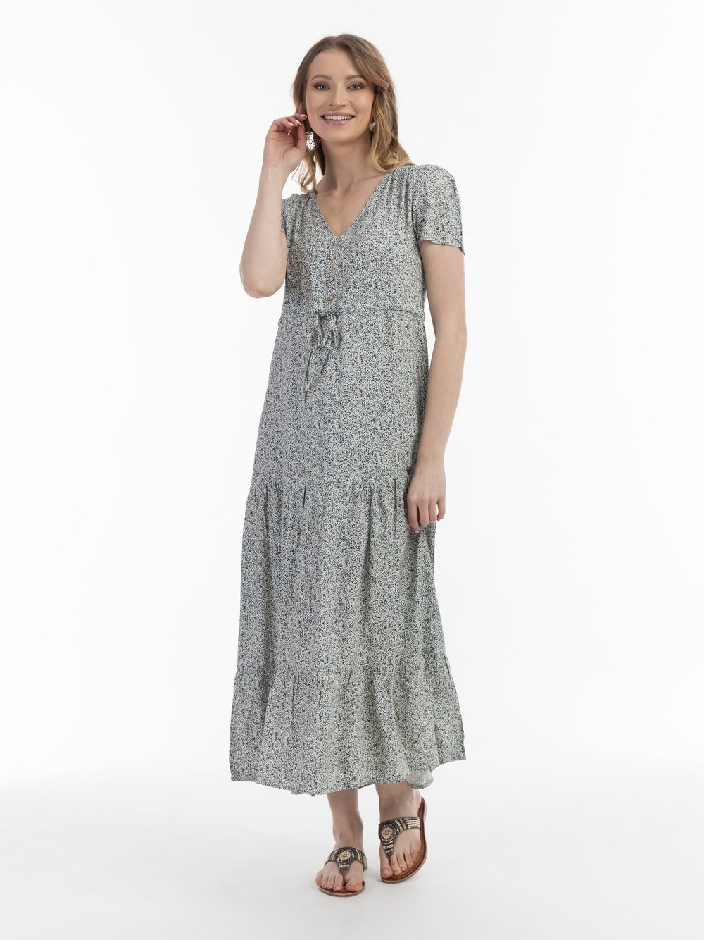 Usha Kleid Damen Viskose gemustert