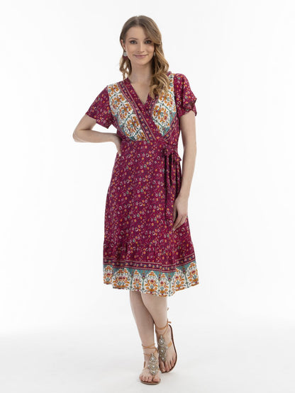 Usha Sommerkleid Damen Viskose gemustert