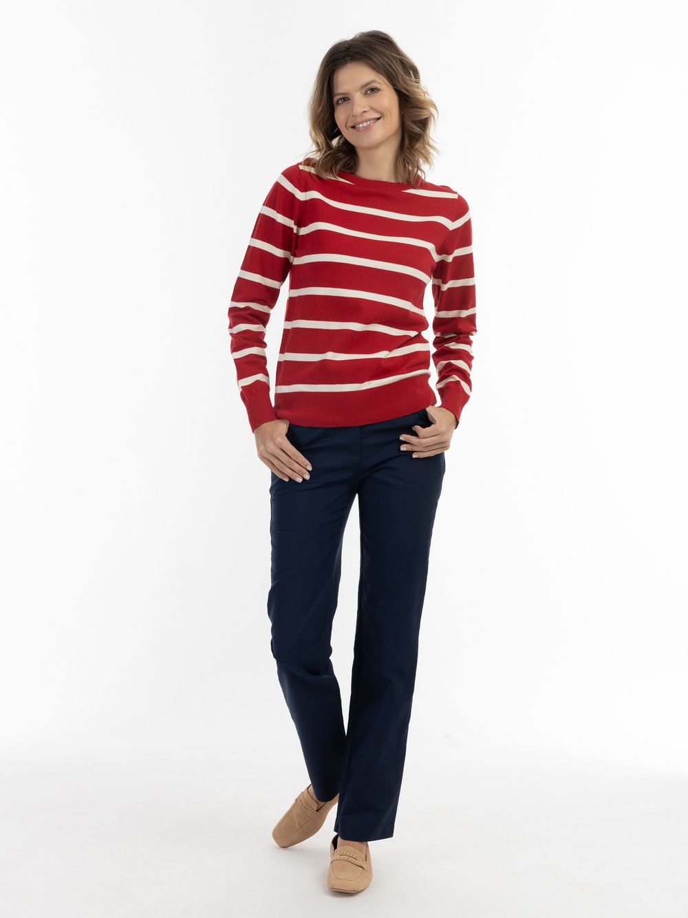 Usha Strickpullover Damen Viskose gestreift