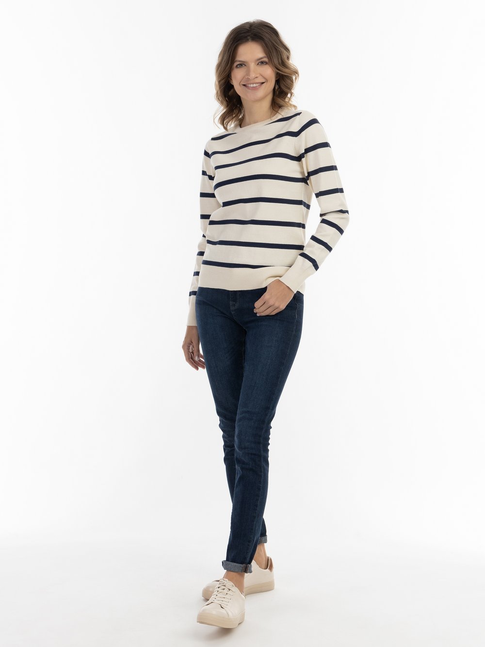 Usha Strickpullover Damen Viskose gestreift