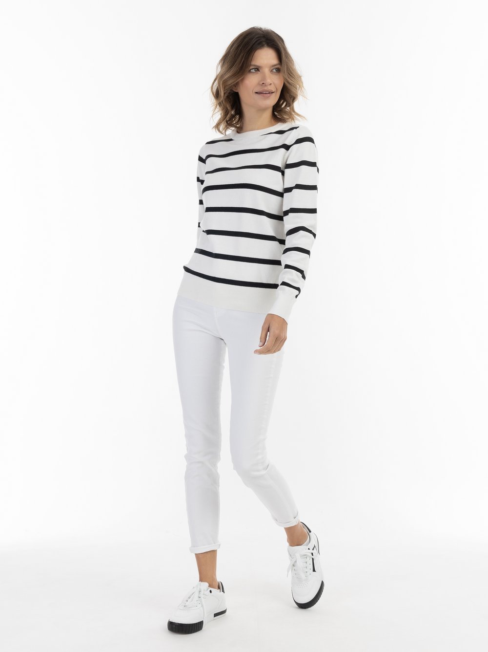 Usha Strickpullover Damen Viskose gestreift