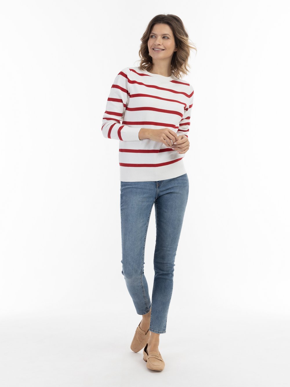 Usha Strickpullover Damen Viskose gestreift