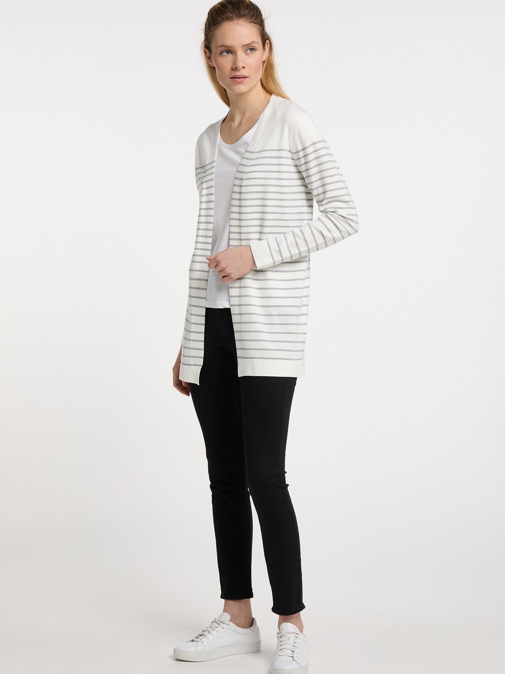 Dreimaster Strickjacke Damen Viskose gestreift