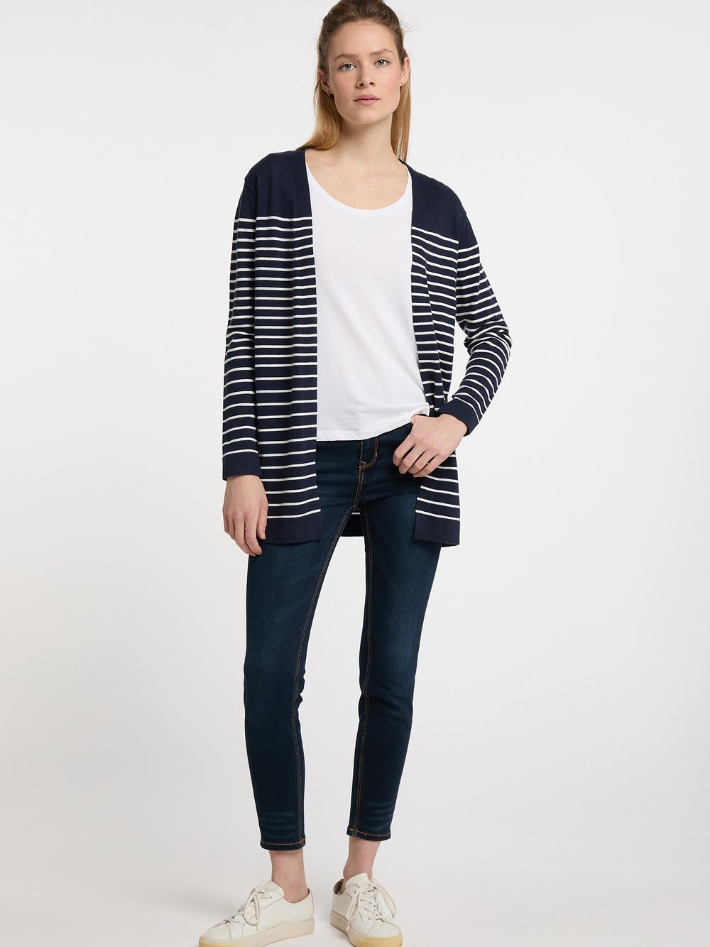 Dreimaster Strickjacke Damen Viskose gestreift