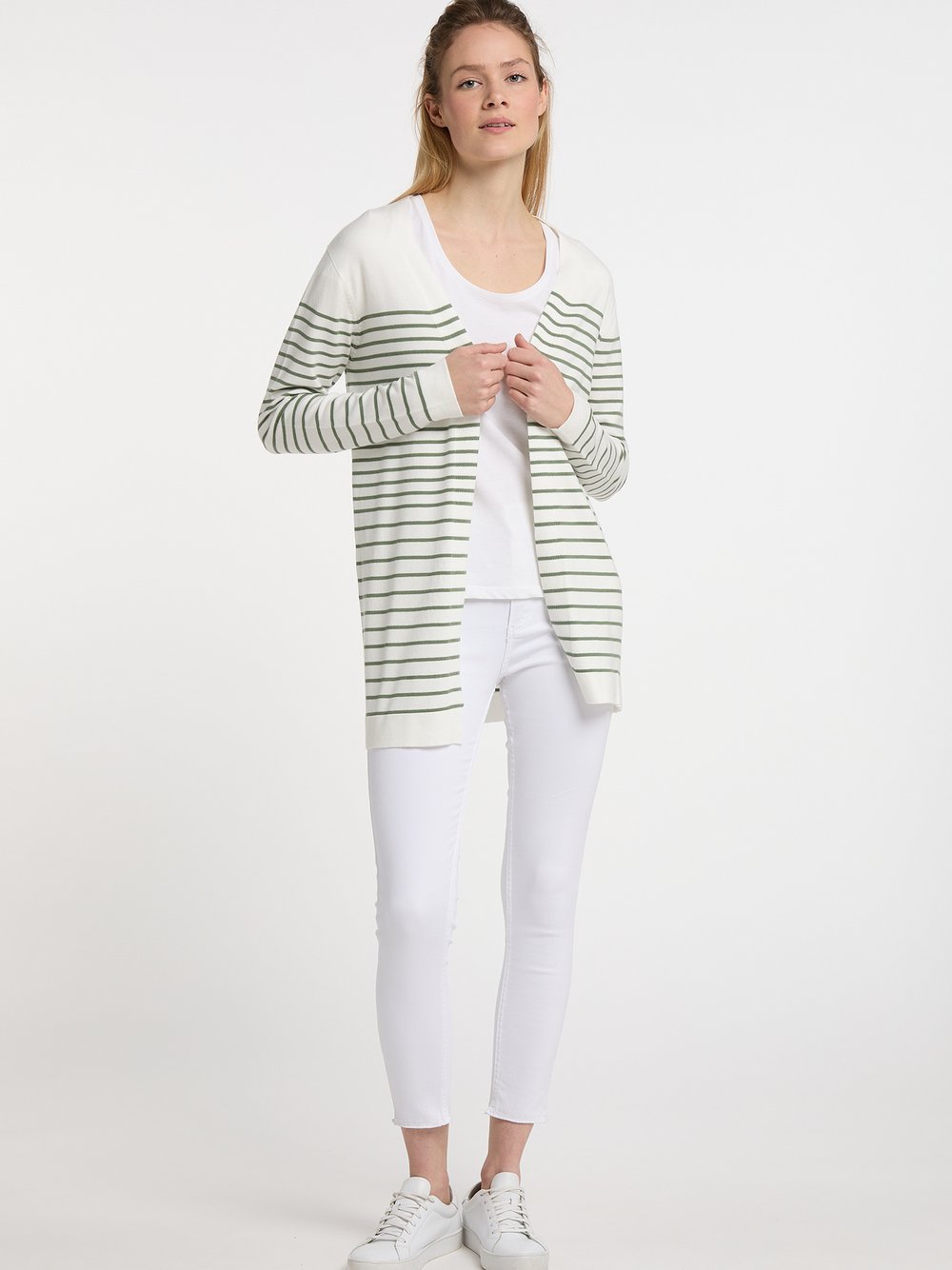 Dreimaster Strickjacke Damen Viskose gestreift
