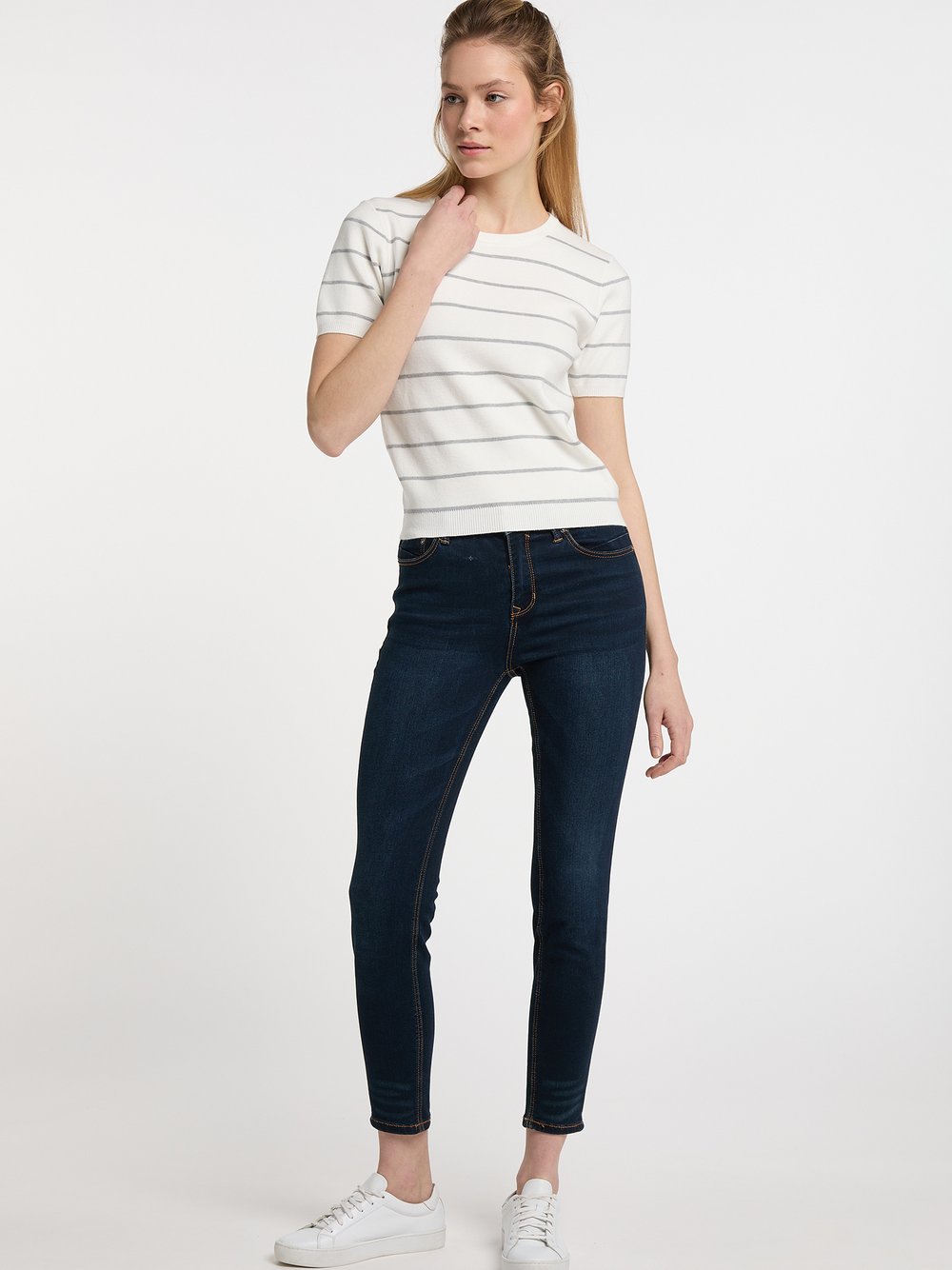 Dreimaster Pullover Damen Viskose gestreift