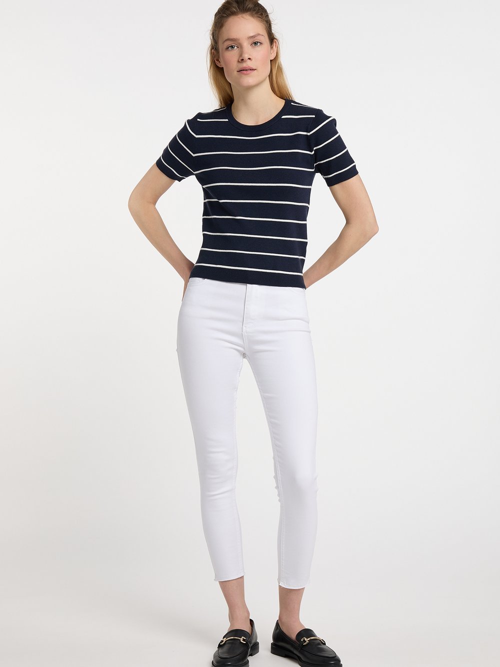 Dreimaster Pullover Damen Viskose gestreift