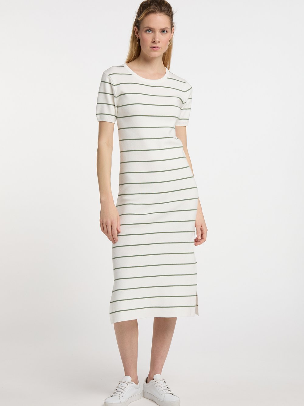 Dreimaster Strickkleid Damen Viskose gestreift