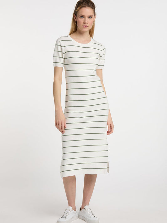 Dreimaster Strickkleid Damen Viskose gestreift