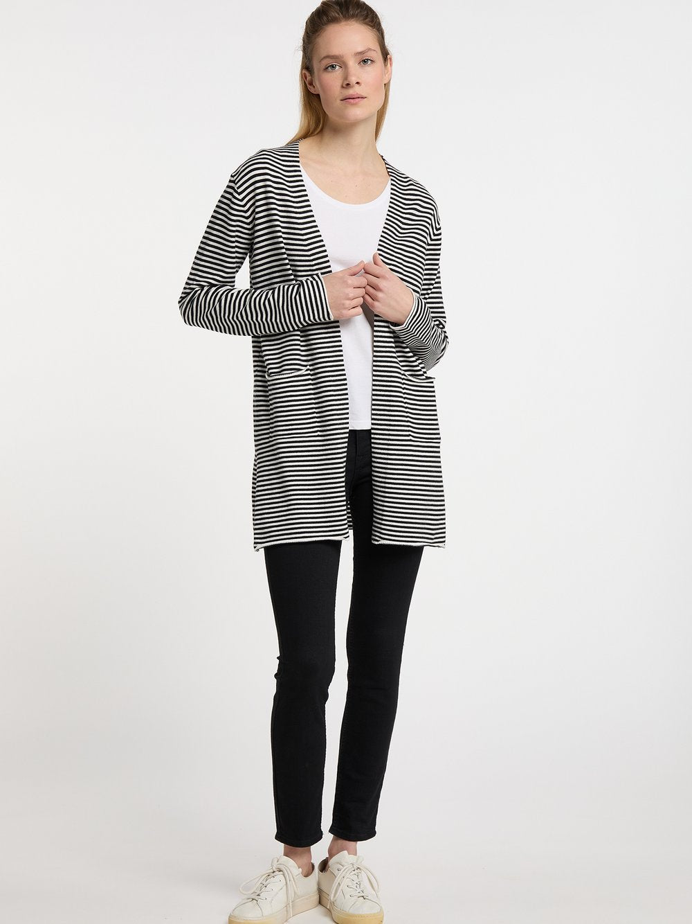 Dreimaster Strickjacke Damen Viskose gestreift