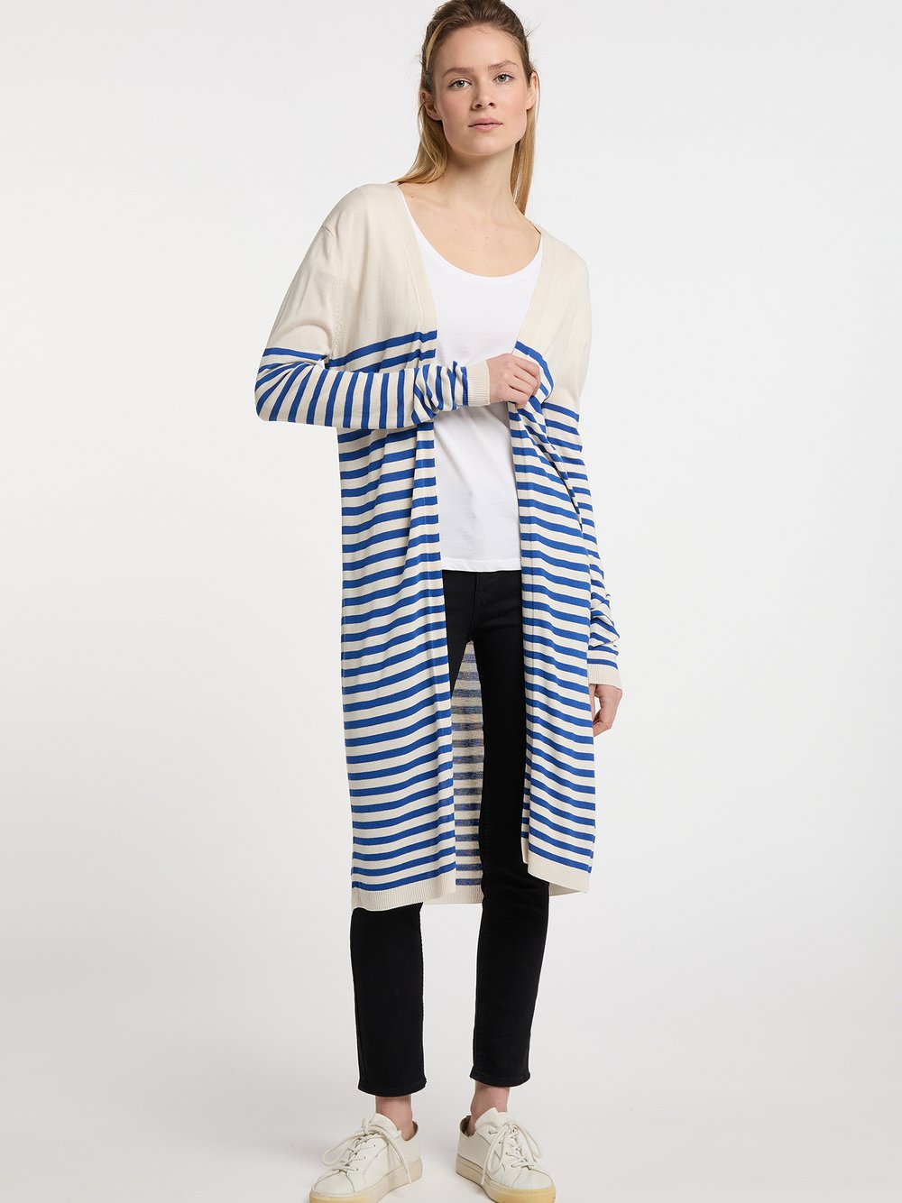 Dreimaster Strickjacke Damen Viskose gestreift