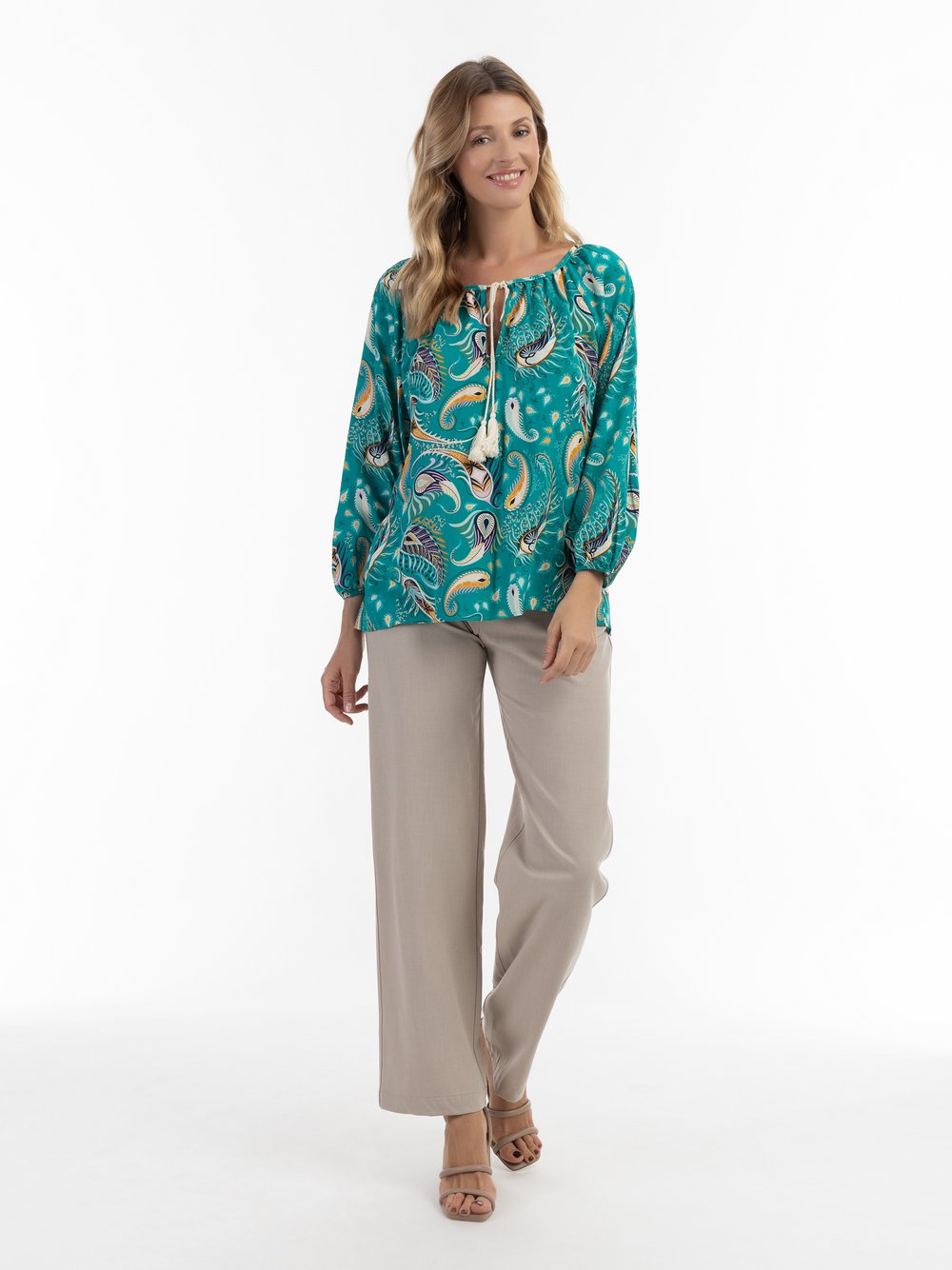 Usha Blusenshirt Damen Viskose gemustert