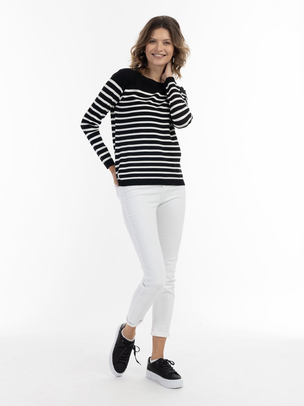 Usha Strickpullover Damen Viskose gestreift