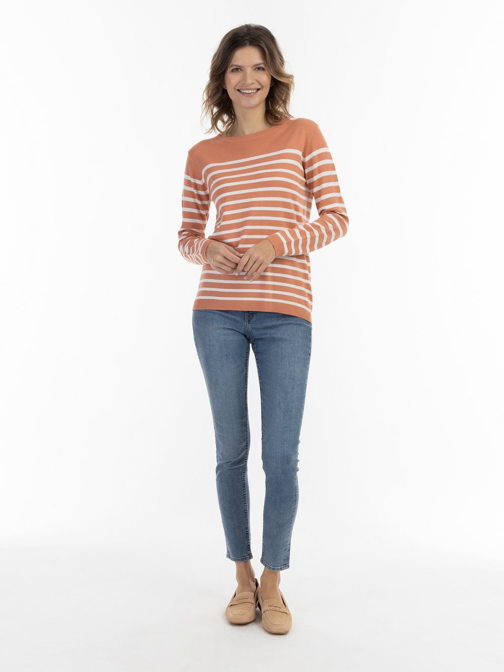 Usha Strickpullover Damen Viskose gestreift