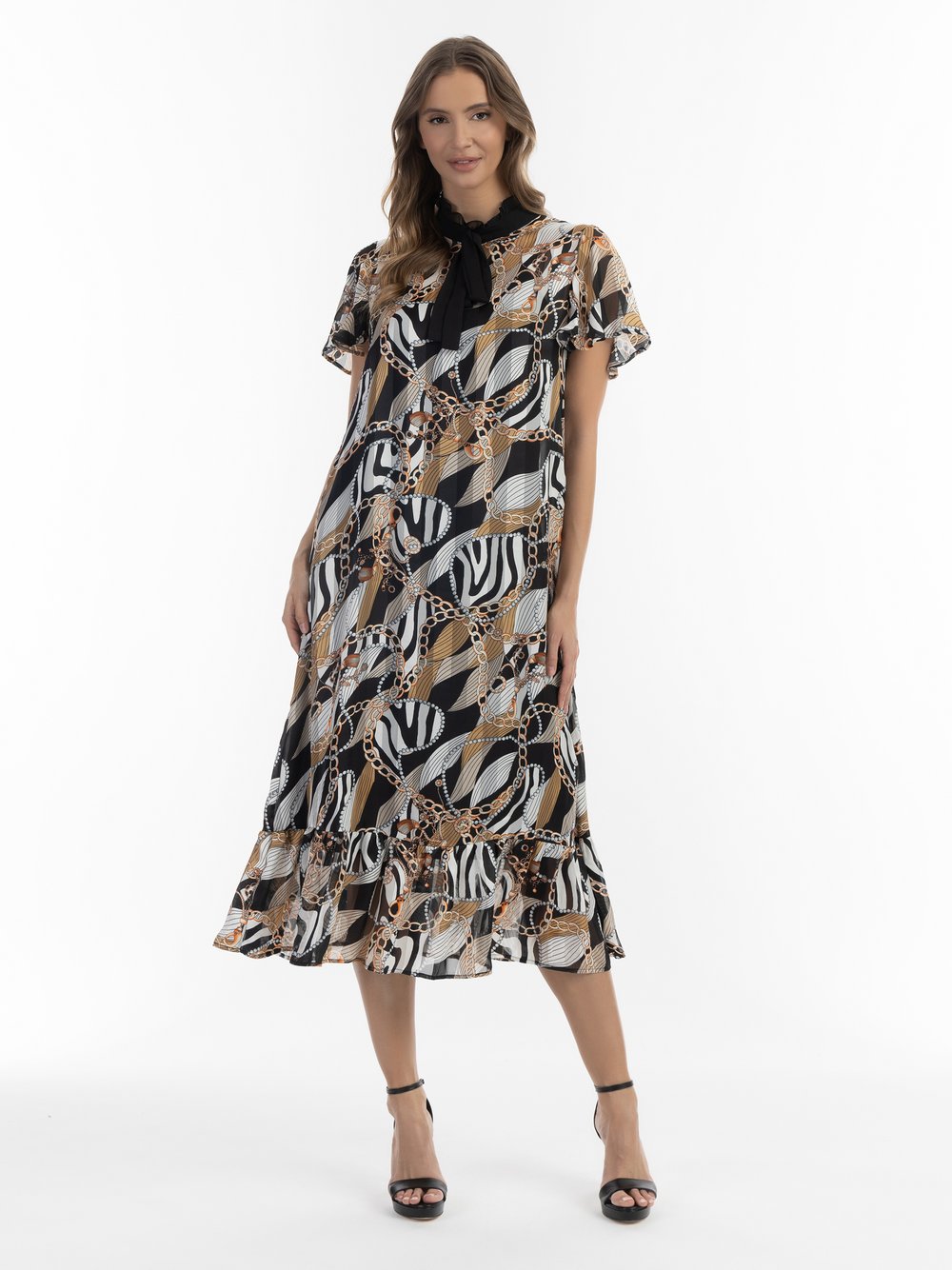 Faina Midikleid mit Allover-Print Damen gemustert