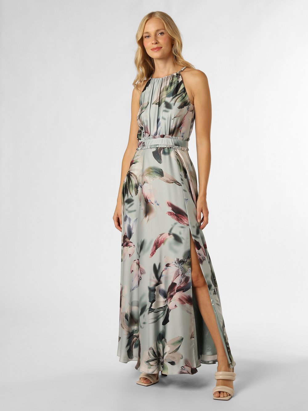 Swing Abendkleid Damen Satin gemustert