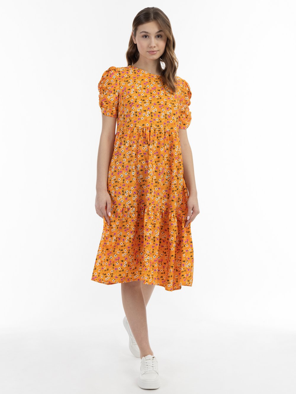 MyMo Midi-Kurzarmkleid Damen gemustert