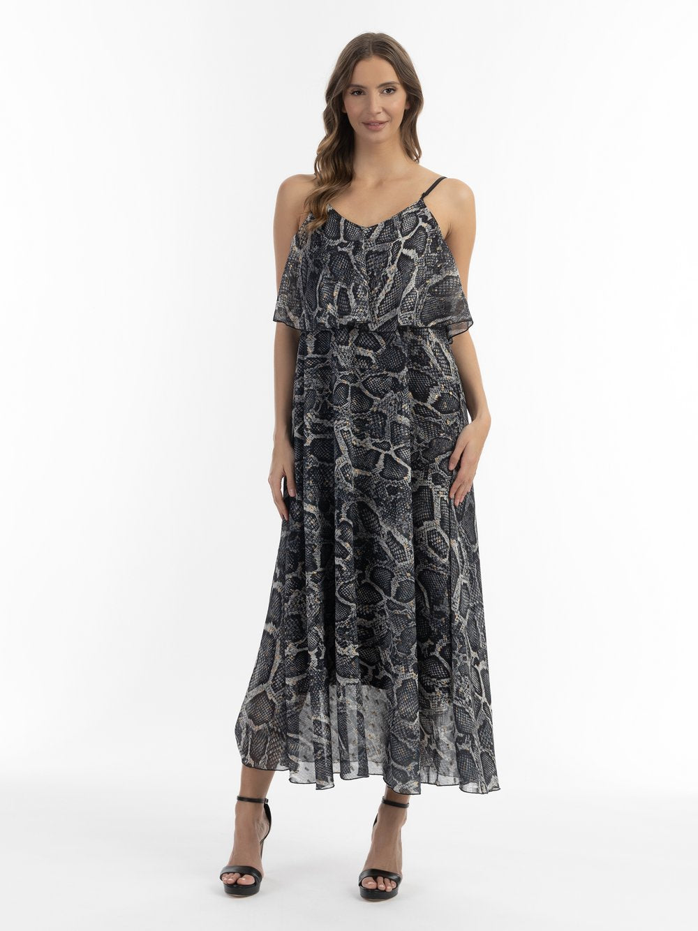 Faina Maxikleid mit Schlangen-Print Damen gemustert