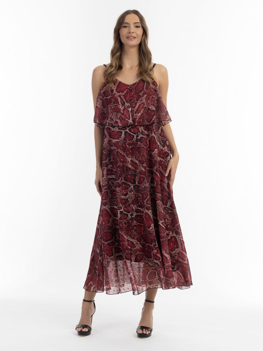 Faina Maxikleid mit Schlangen-Print Damen gemustert