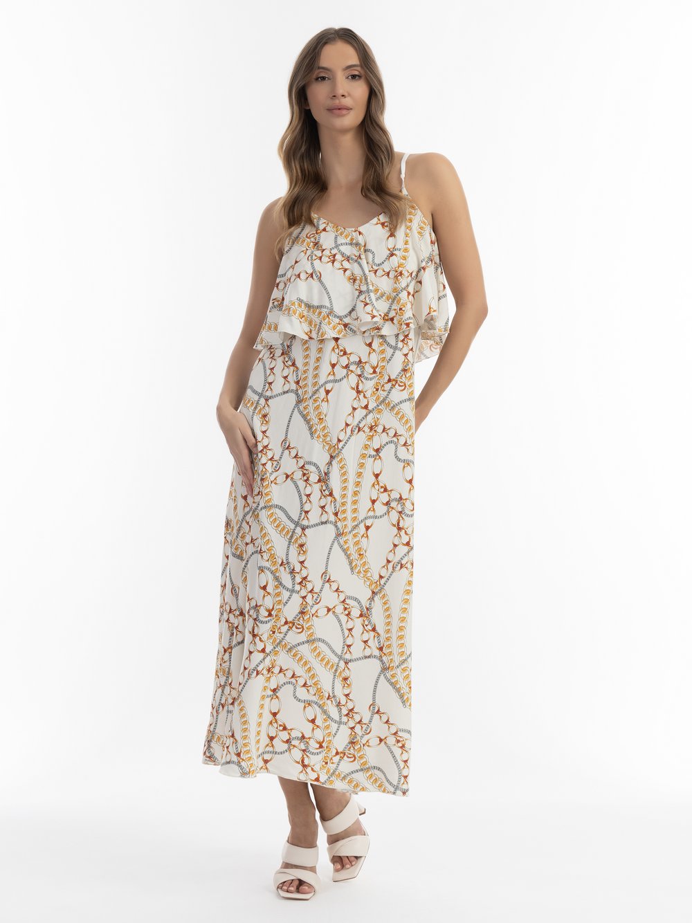 Faina Maxikleid mit Allover-Print Damen Viskose gestreift