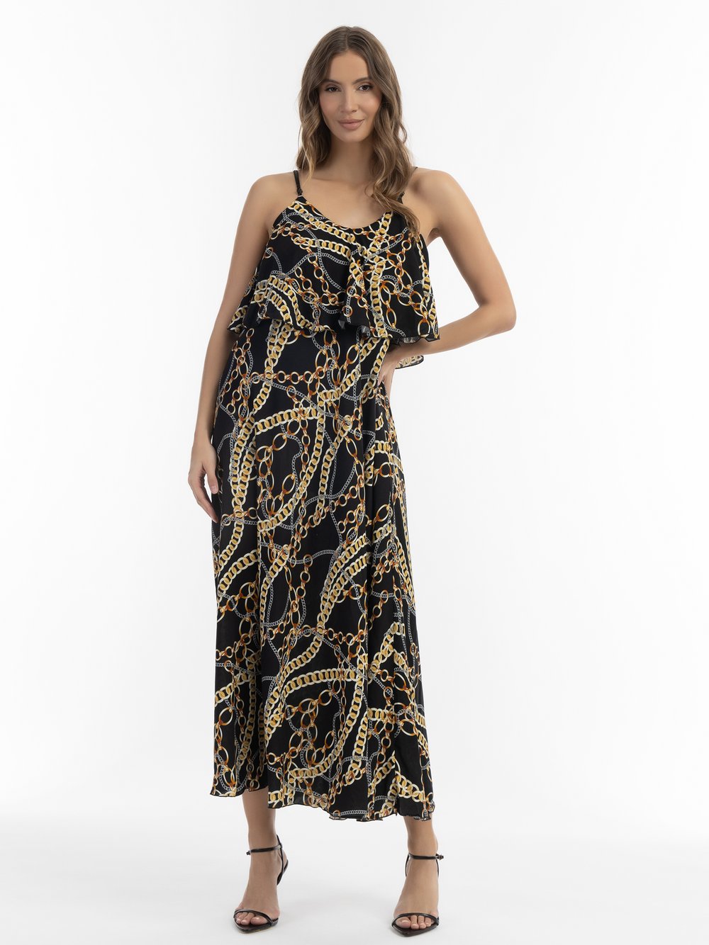 Faina Maxikleid mit Allover-Print Damen Viskose gestreift