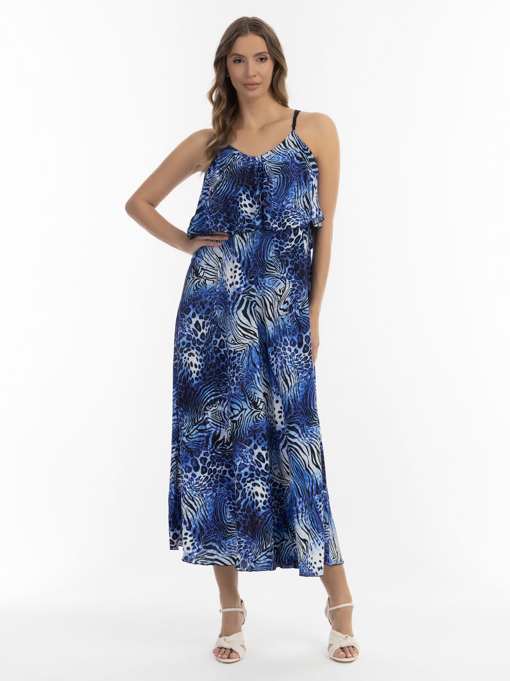 Faina Maxikleid mit Animal-Print Damen Viskose gemustert