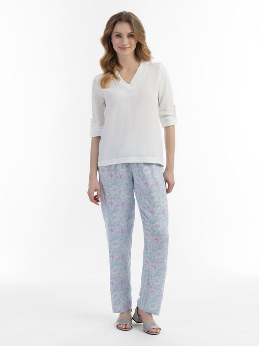Usha Blusenshirt mit Spitze Damen Leinen