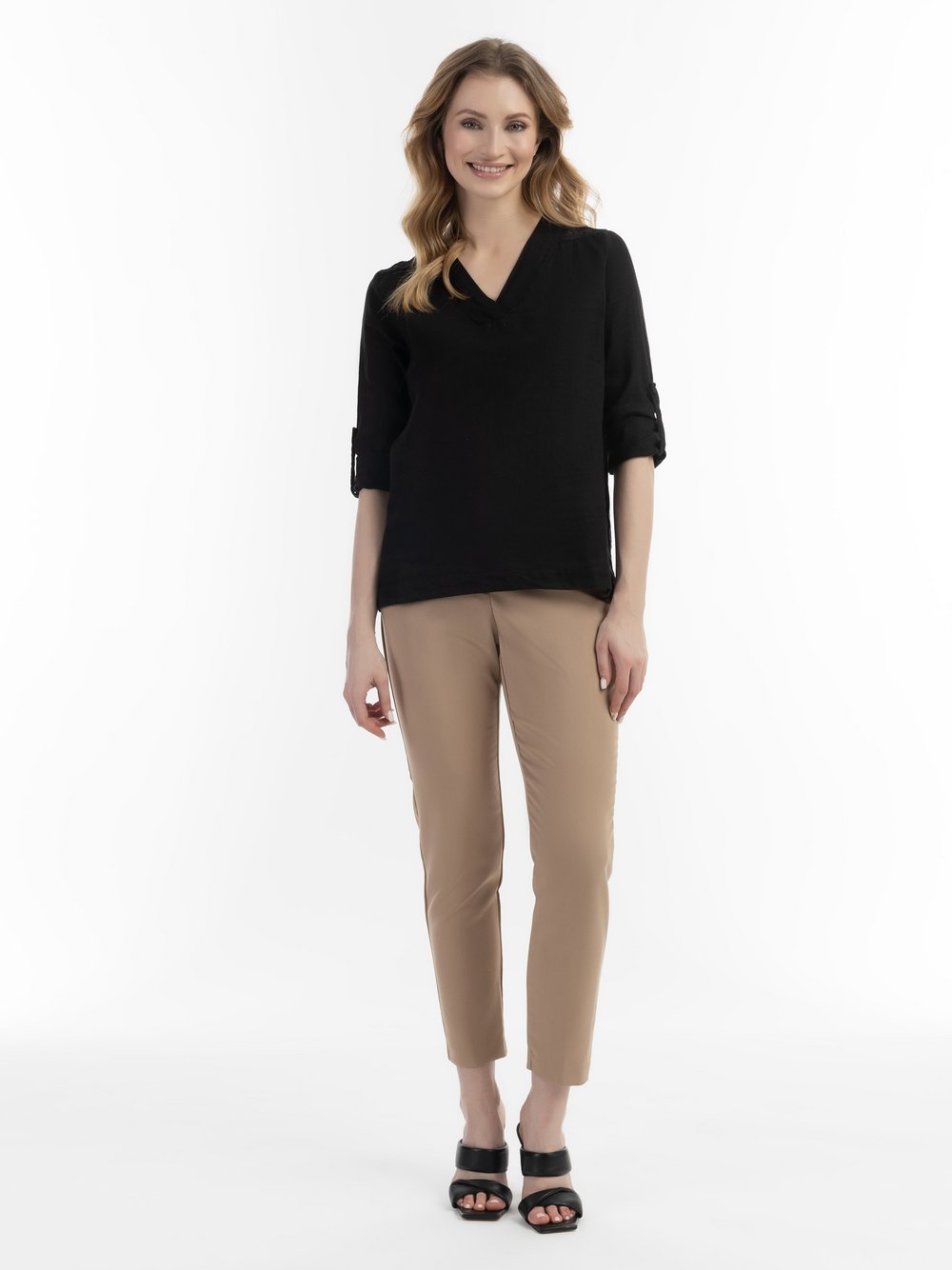 Usha Blusenshirt mit Spitze Damen Leinen