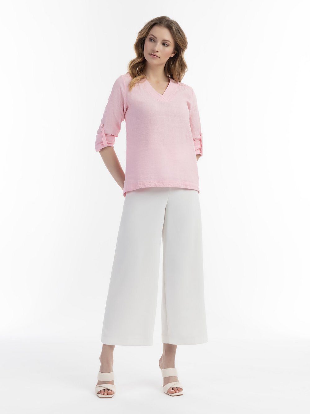 Usha Blusenshirt mit Spitze Damen Leinen