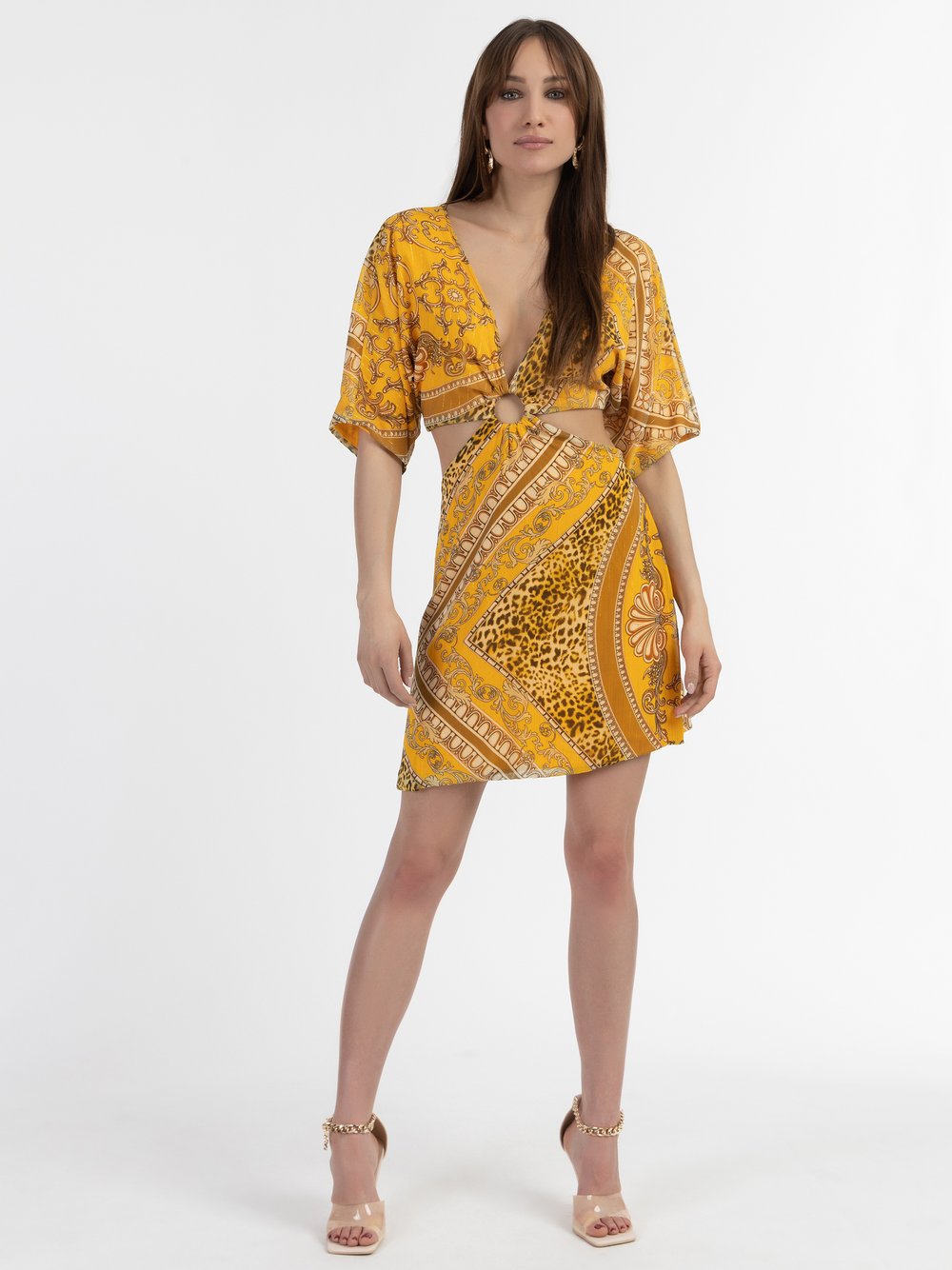 Faina Minikleid mit Cut-outs Damen bedruckt
