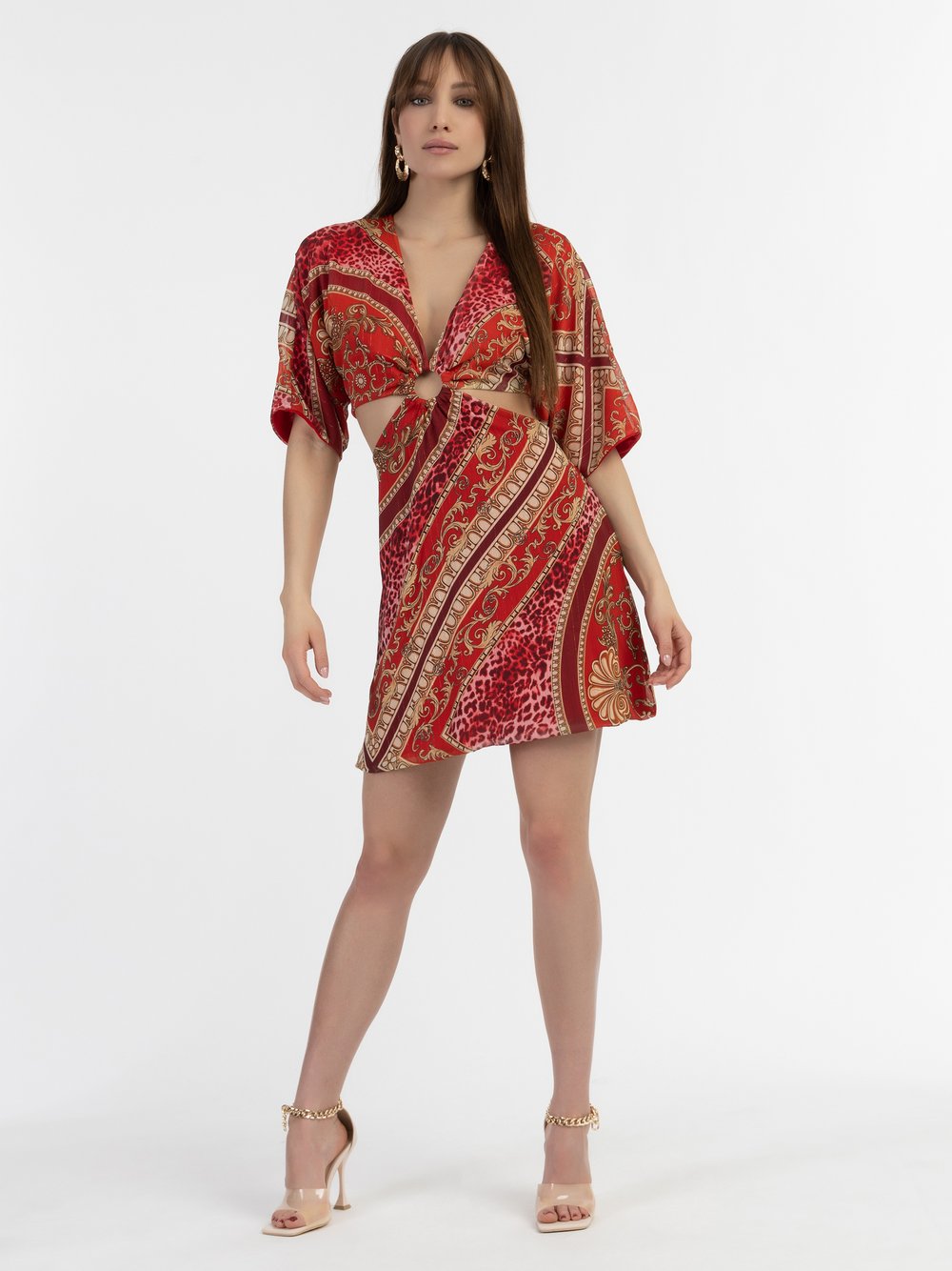 Faina Minikleid mit Cut-outs Damen bedruckt