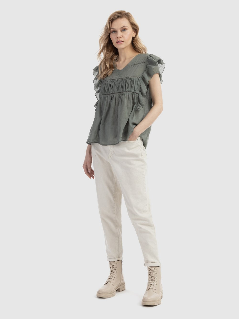 Dreimaster Blusenshirt Damen Baumwolle
