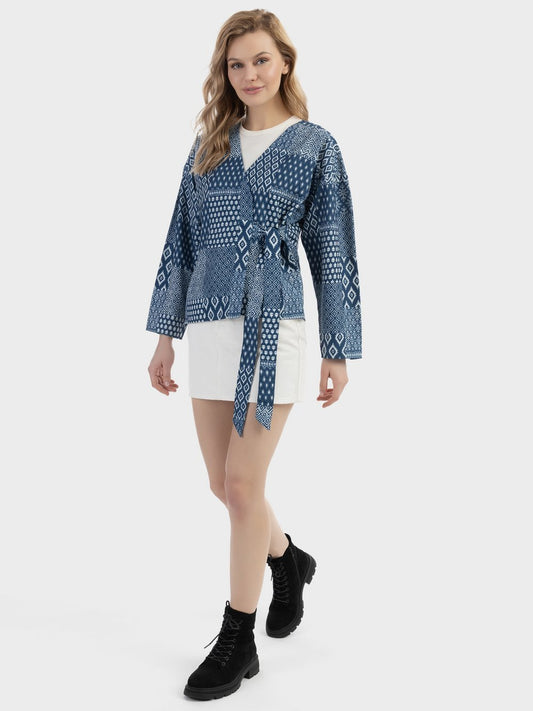 Dreimaster Wickeljacke Damen gemustert