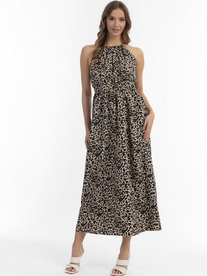 Faina Maxikleid mit Leoprint Damen gemustert