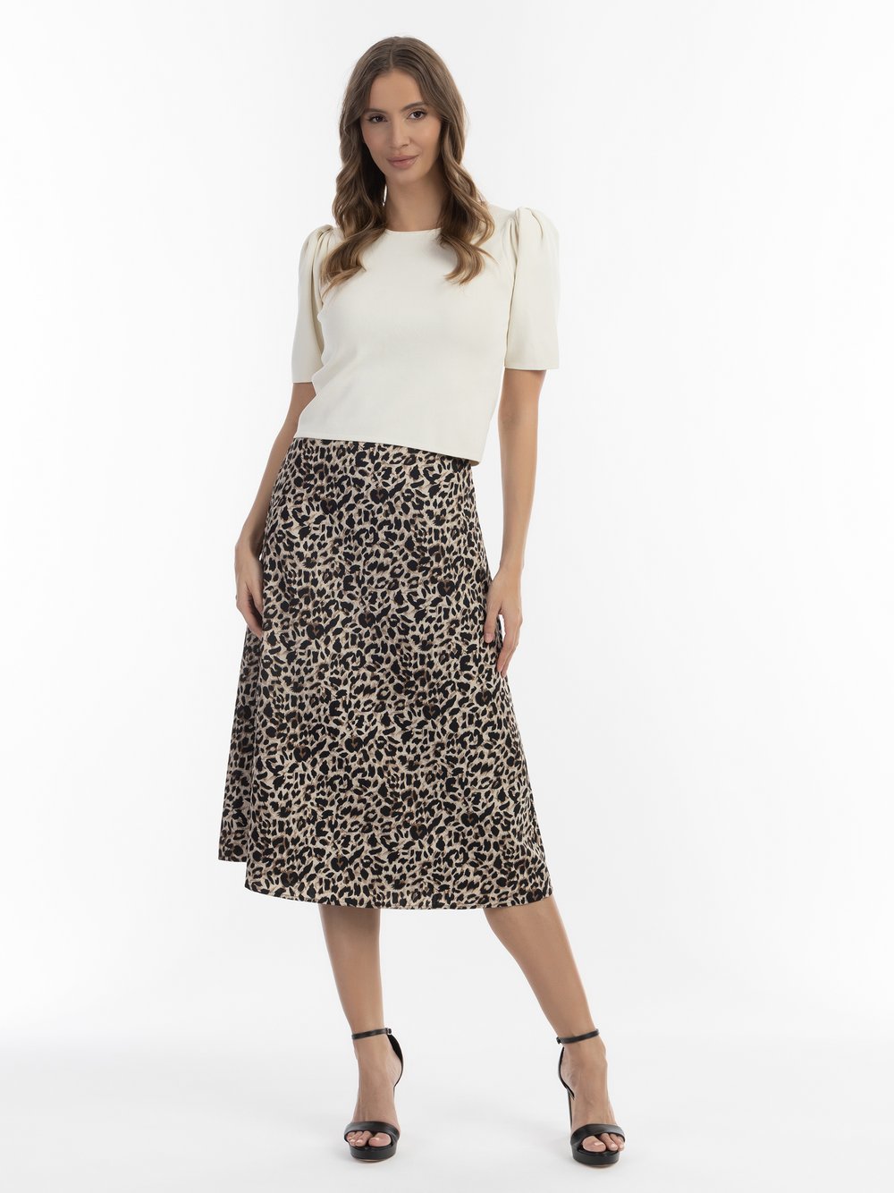 Faina Midirock mit Leo-Print Damen gemustert