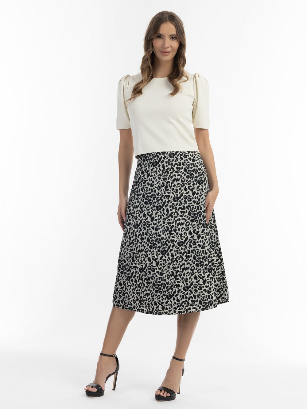 Faina Midirock mit Leo-Print Damen gemustert