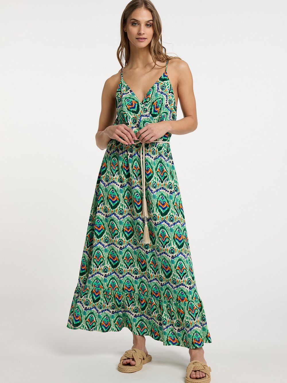 IZIA Maxikleid mit Allover-Print Damen Baumwolle gemustert