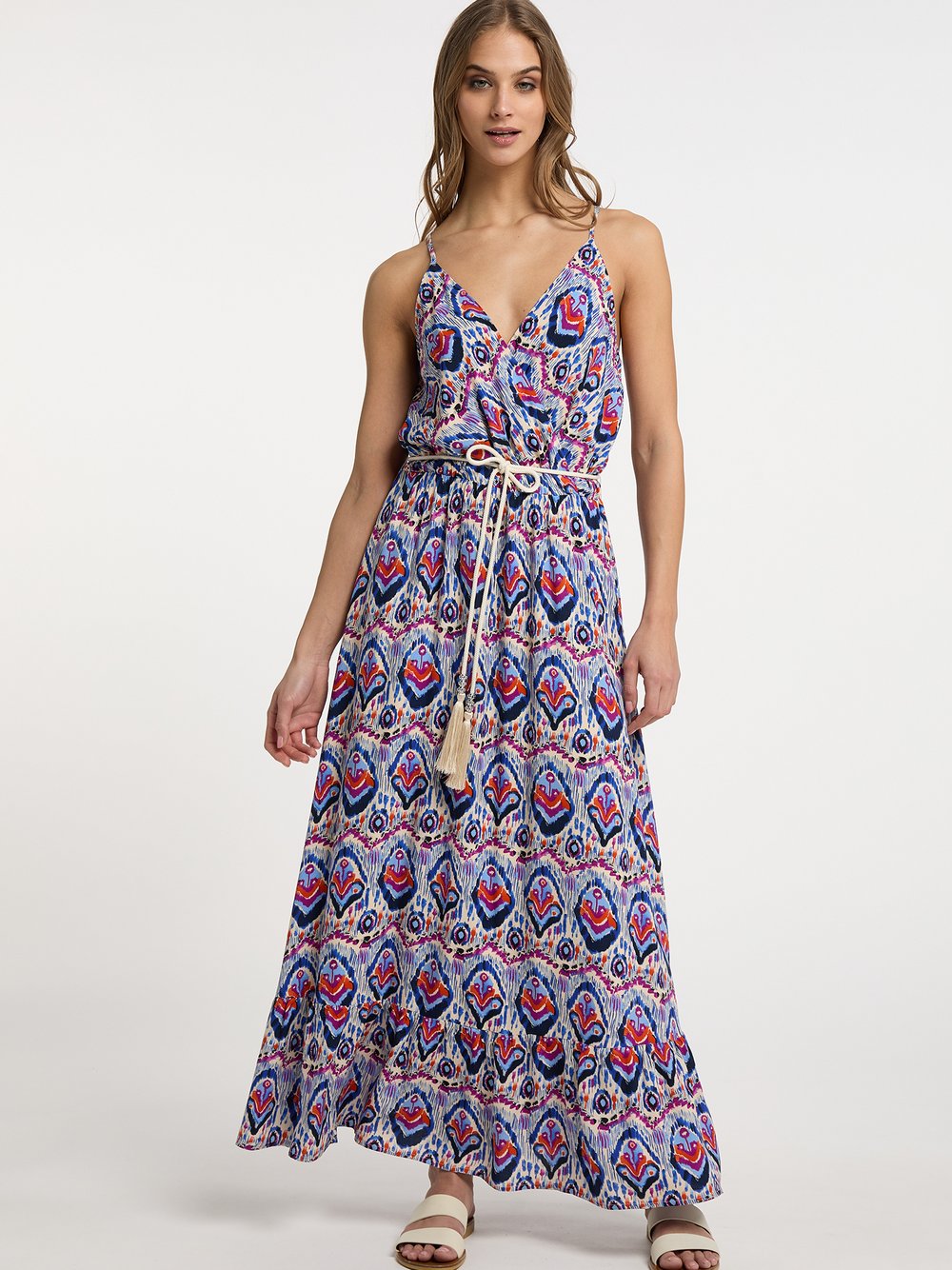 IZIA Maxikleid mit Allover-Print Damen Baumwolle gemustert