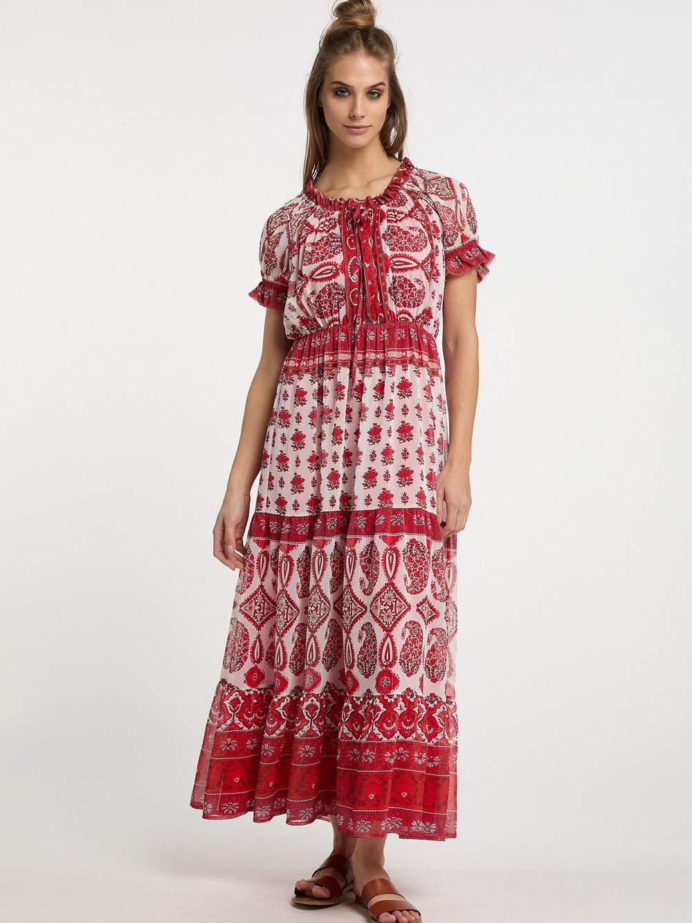 Usha Maxikleid mit Allover-Print Damen gemustert