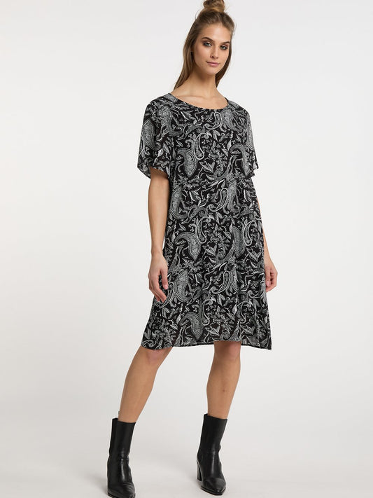 Usha Kurzarmkleid Damen Viskose gemustert