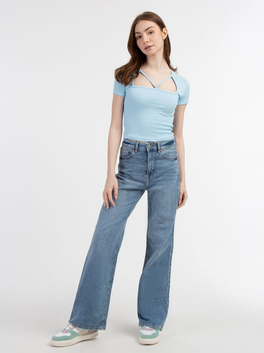 MyMo Rippstrick T-Shirt Damen