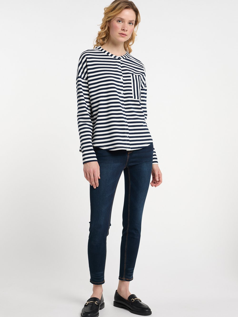 Dreimaster Sweatjacke Damen Baumwolle gestreift