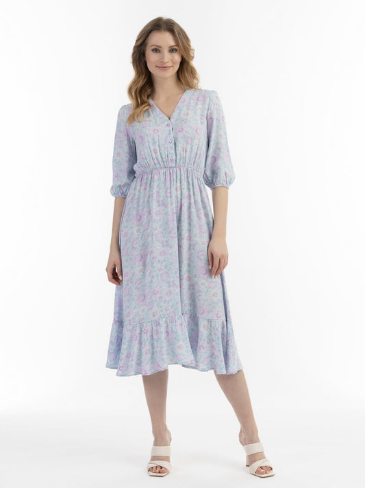 Usha Midikleid Damen Viskose gemustert