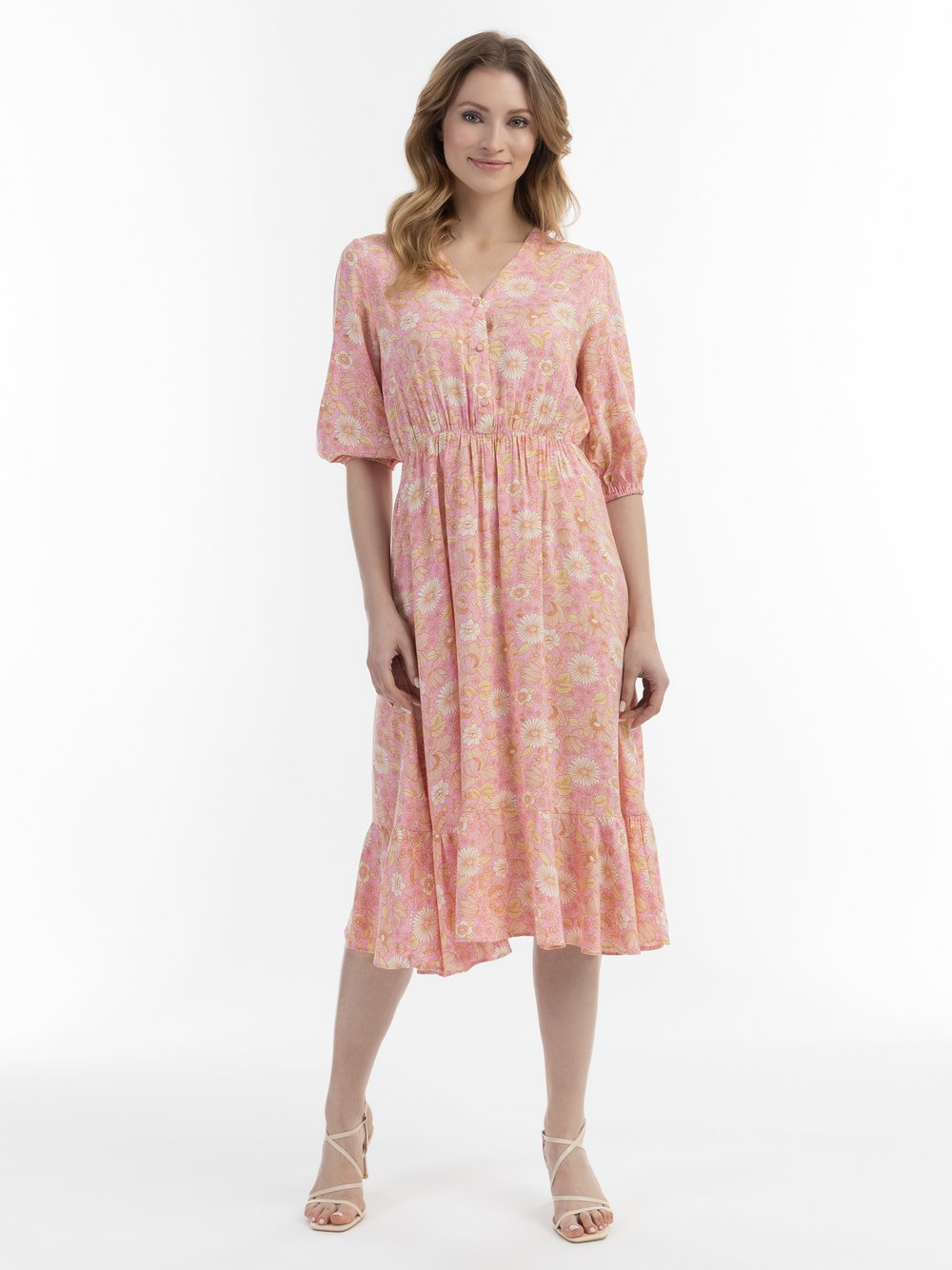 Usha Midikleid Damen Viskose gemustert