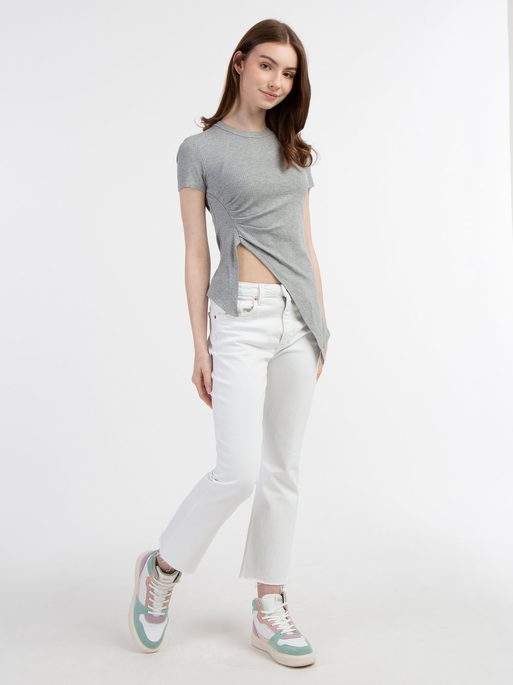 MyMo Jersey-Shirt aus Rippstrick Damen Viskose