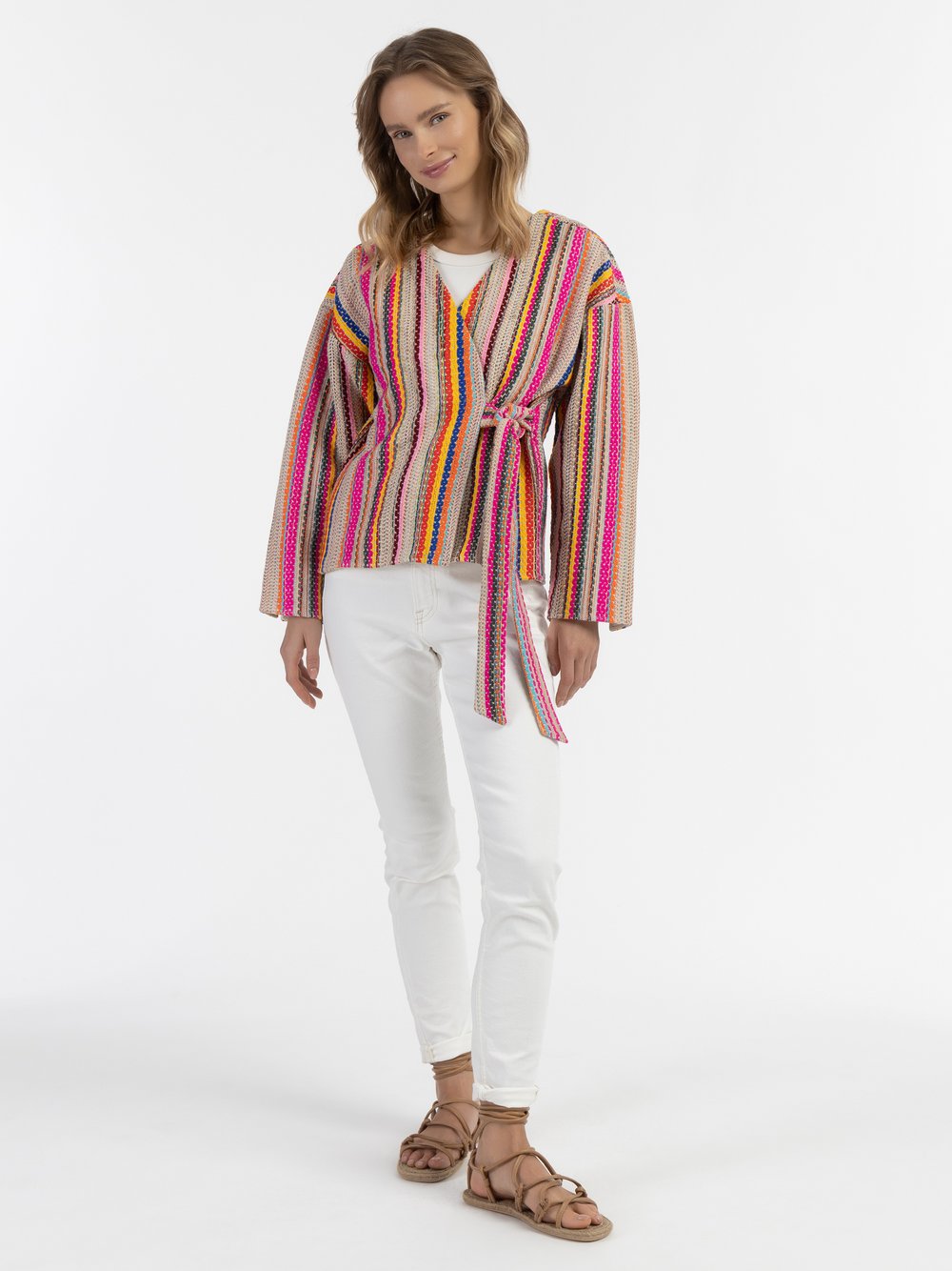 IZIA Wickeljacke Damen Baumwolle gemustert