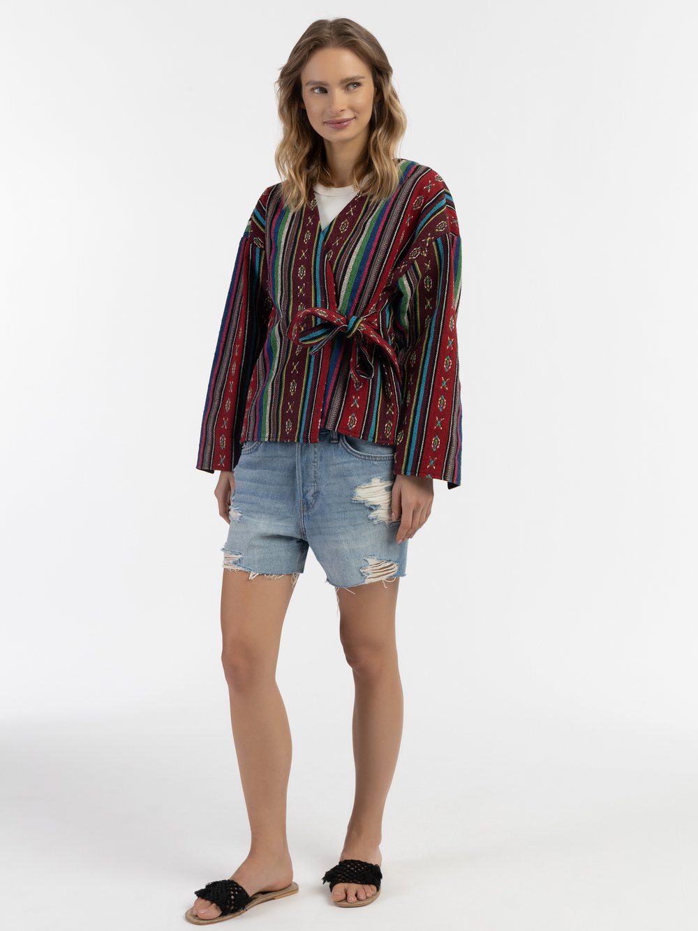 IZIA Wickeljacke Damen Baumwolle gemustert