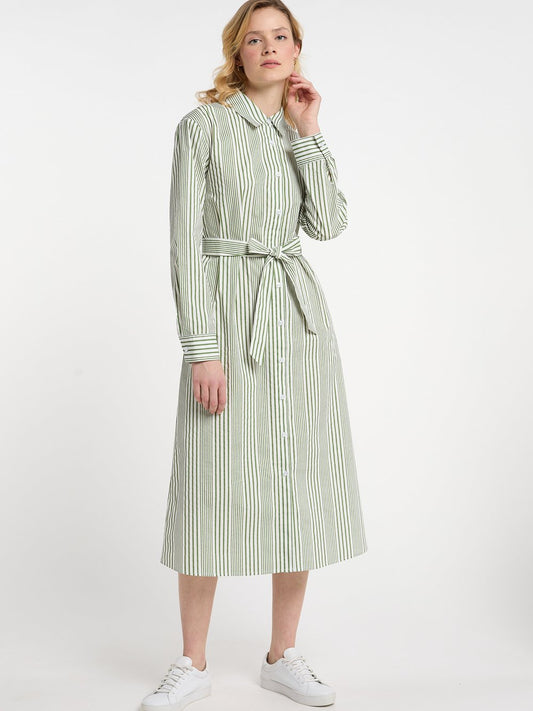 Dreimaster Hemdblusenkleid Damen Baumwolle gestreift