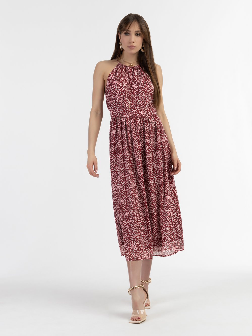 Faina Midikleid aus Chiffon Damen gemustert
